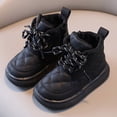 thumbnail image 5 of Afuyipoi Unisex Big Kids' Thick Soled Snow Boots Insulated Faux Leather Casual Comfort Warm Winter Shoes Size 9.5 Little Kid - 12 Little Kid Black Size 12 Little Kids, 5 of 9