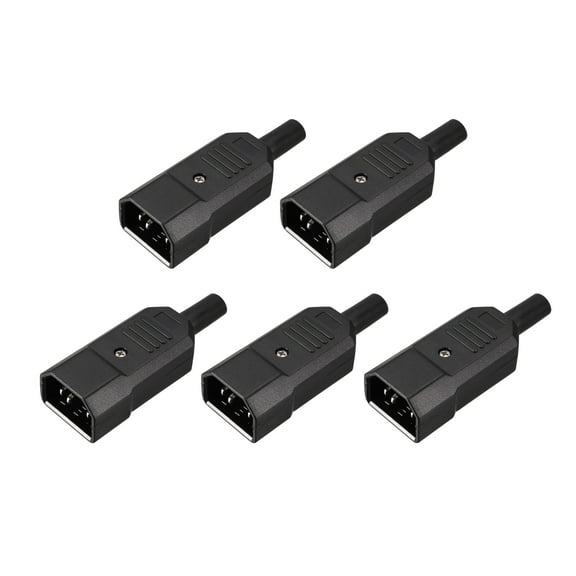 5Pcs AC250V 10A 3Terminals Panel Mount IEC320 C14 Power Socket Adapter Connector