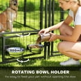 thumbnail image 5 of PawHut Outdoor Dog Kennel, Welded Wire Dog Run with 360° Rotating & 4 Levels Adjustable Bowls, Waterproof & UV Resistant Cover, 9.8' x 9.8' x 6.8', 5 of 10