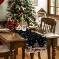 thumbnail image 4 of Christmas Tree Cat Snowflakes Table Runner 13x90in Non-Slip Cotton Linen Table Runners, Black Back Dresser Scarves TableRunner for Dinner Kitchen Dining Wedding Party, 4 of 9