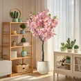 thumbnail image 3 of Bingirl Artificial Cherry Blossom Tree, Tall Potted Faux Cherry Blossom with Trunk, 3 of 8