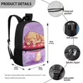 thumbnail image 5 of Binienty Kids Cute Sleeping Puppy Mushroom Print Backpack 6-12 Years Old, Purple Adjustable Strap School Book Bag with Front Zipper Pocket Side Mesh Pockets for Daily Commute Travel, 5 of 6
