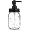 thumbnail image 3 of Dispensador de jabón Mason Jar de 480 ml Dispensador de jabón de vidrio transparente con bomba de acero inoxidable Dispensador de jabón líquido para baño, ideal para lociones, jabones líquidos Zhivalor MZQ-1015, 3 of 7