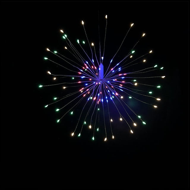 Luces de cadena de fuegos artificiales, luces Starburst Fuegos artificiales Luz LED Alambre de cobre Luces de fuegos artificiales Cadena de fuegos artificiales de Navidad 8 modos con control remoto Adepaton LKX-0101-4