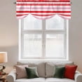 thumbnail image 2 of Red Pink Striped Tie Up Valance Curtains for Windows, Kitchen Curtains Window Treatments, Farmhouse Stripes Simple Art Short Window Shades Valances for Bedroom Bathroom Cafe 42"x12", 2 of 8