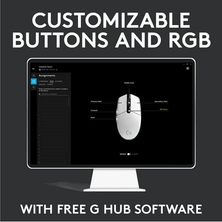 Logitech - G203 LIGHTSYNC Wired Optical Gaming Mouse with 8,000 DPI sensor - White