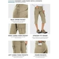 thumbnail image 4 of Women's Cargo Capris Pants High Waist Waterproof Hiking Casual Travel Summer Pants for Women with 6 Pockets, 4 of 6