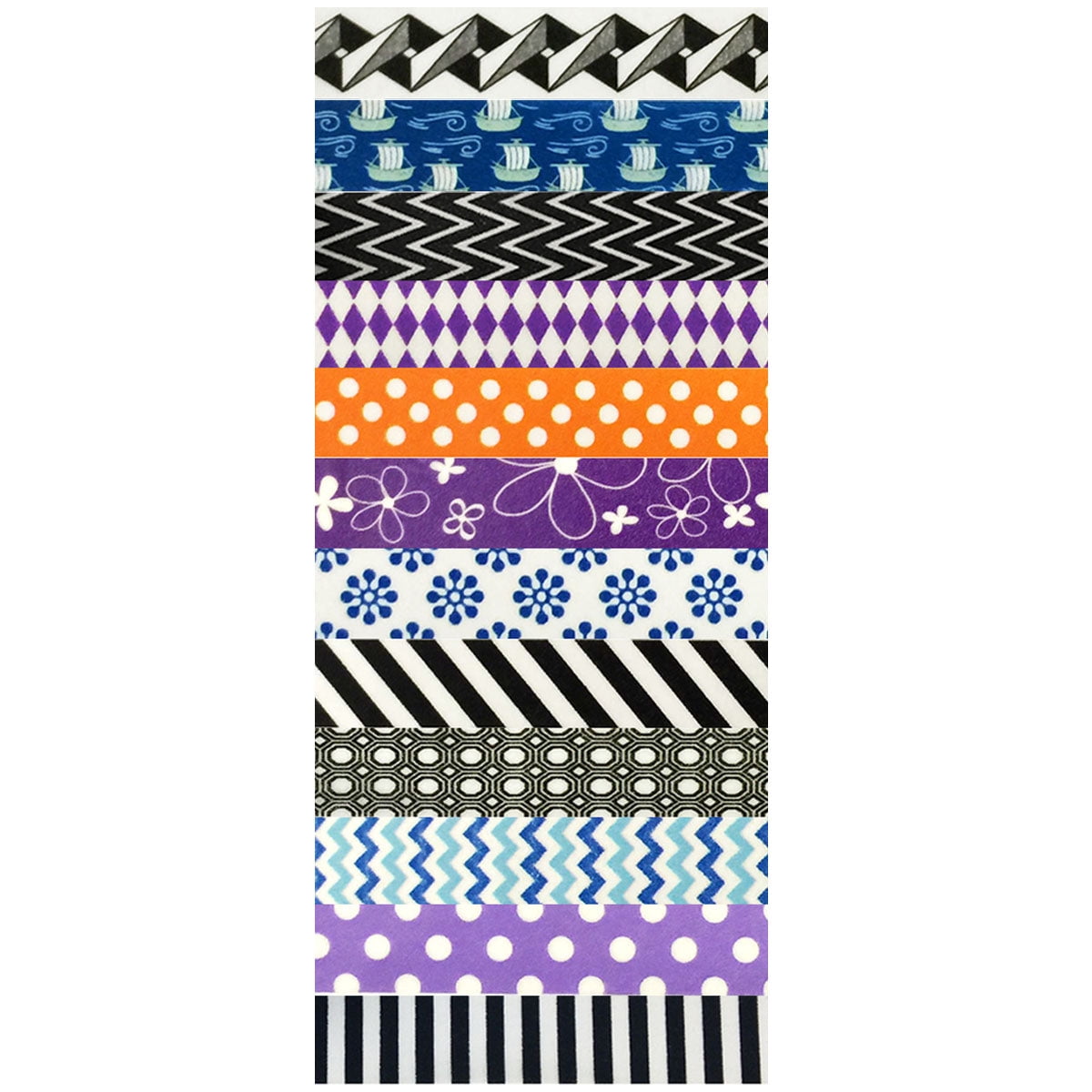 Wrapables Washi Tapes Decorative Masking Tapes, Set of 12, ADSET02
