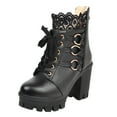 thumbnail image 2 of 2022 Autumn And Winter New Round Toe Thick-soled Leather Short Boots British Style Women, 2 of 8