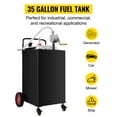 thumbnail image 2 of VEVOR Fuel Caddy Fuel Storage Tank 35 Gallon 4 Wheels with Manuel Pump, Black, 2 of 9