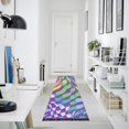 thumbnail image 4 of Yayeee Runner Rug for Bedroom 2'x6' Machine Washable Hallway Non Slip Mat, Green Wavy Pattern, 4 of 8