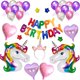thumbnail image 1 of Kit de globos para cumpleaños, unicornio, 30 unidades, lámina de látex con accesorio, 1 of 1