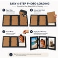 thumbnail image 4 of Tabletop Picture Frame Wood Trifold Hinged Photo Frame with 3 Openings, Table decor Family Picture Collage, with Real Glass 4" x 6" Black, 4 of 7
