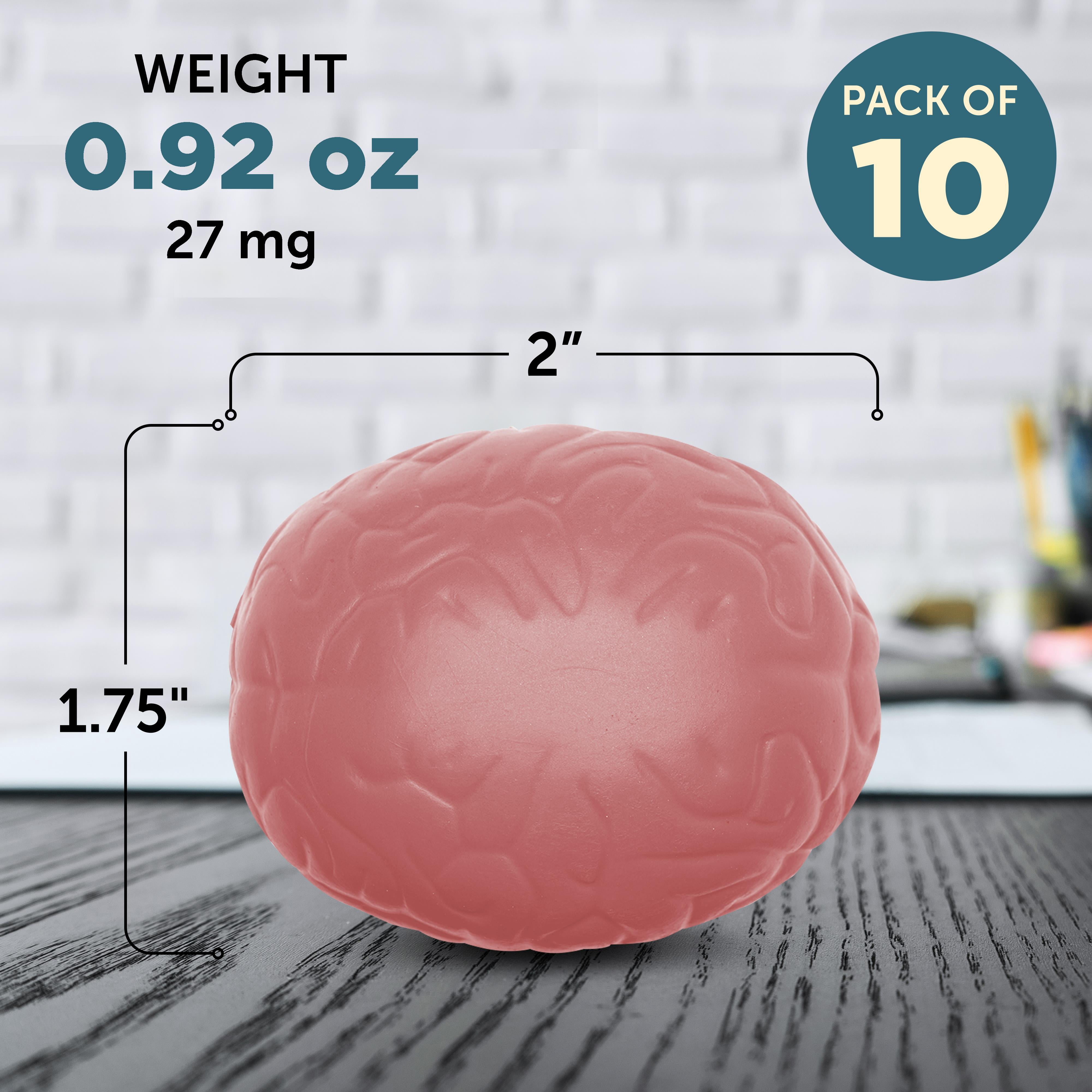 Brain Stress Balls Set of 10, Bulk Pack - Anxiety Stress Relief, Perfect for Your Desk, Office or Home - Pink