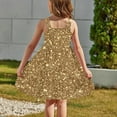 thumbnail image 5 of ATOGUTA Size 2T-12 Birthday Dresses for Girls Spaghetti Strap Button Down Midi Sleeveless Summer Casual Sundress A-line Dress with Pockets Gold, 5 of 5