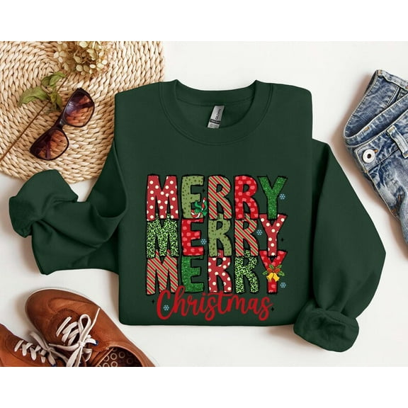Merry Christmas Sweatshirt, Merry and Bright Sweatshirt, Christmas Shirts, Family Christmas Hoodies, Christmas Sweatshirts for Women,