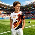 thumbnail image 2 of Kids Soccer for Boys Girls Spain Football Training Shirt Uniform Sport Casual T Shirt for Spain Soccer Fans 3-16 Years, 2 of 4