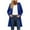 Dark Blue, variant on DAFPZW Womens Peacoat Winter Warm Long Sleeve Notch Lapel Mid Long Trench Coat Wool Blend Open Front Hooded Overcoat