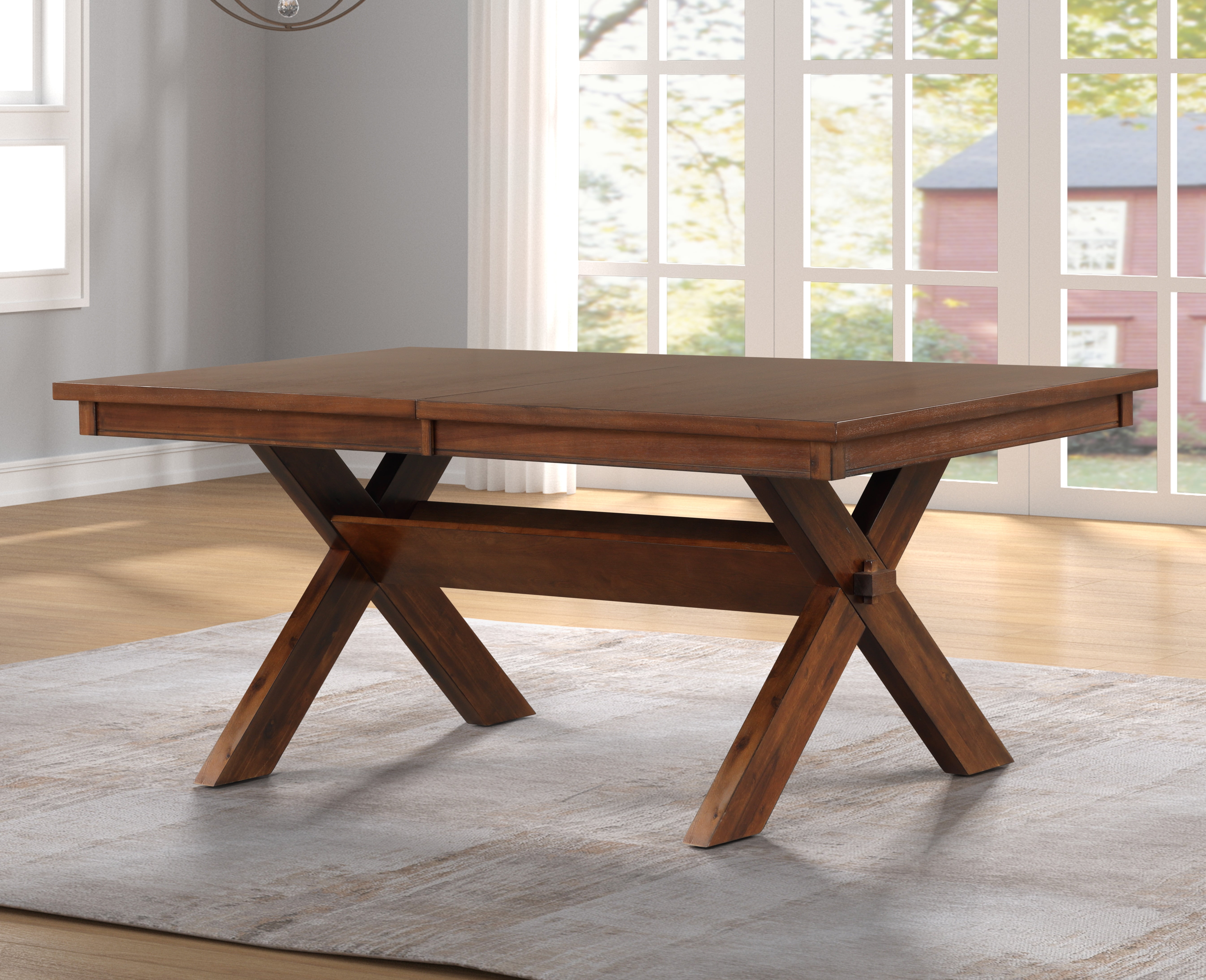 Roundhill Furniture Karven 6 Piece Extendable Dining Set Glazed