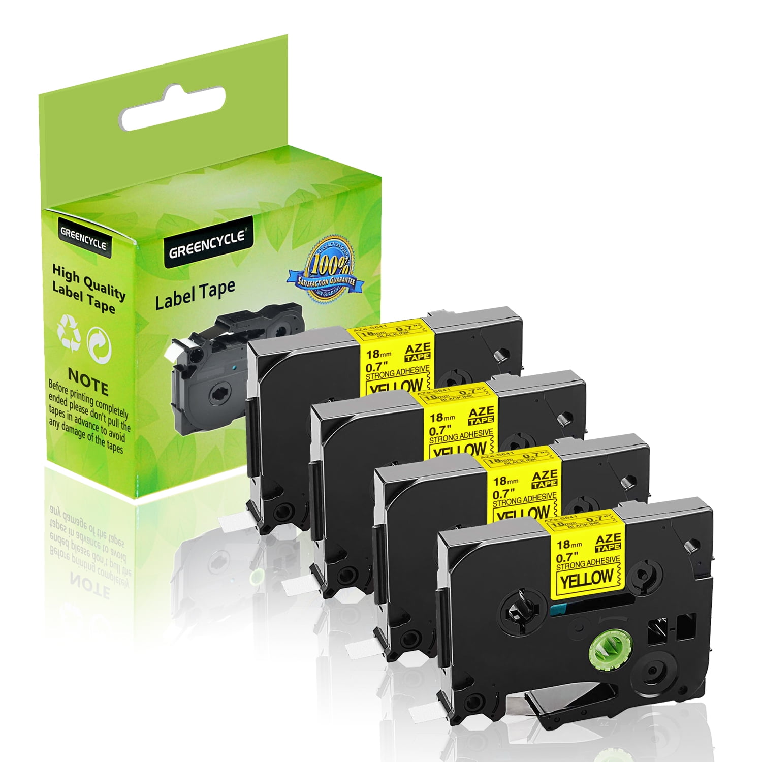 5 x Compatible TZ-S641//TZe-S641 Black on Yellow Extra Strength Adhesive Label Tapes for Brother P-Touch Label Printing Machines 18mm x 8m
