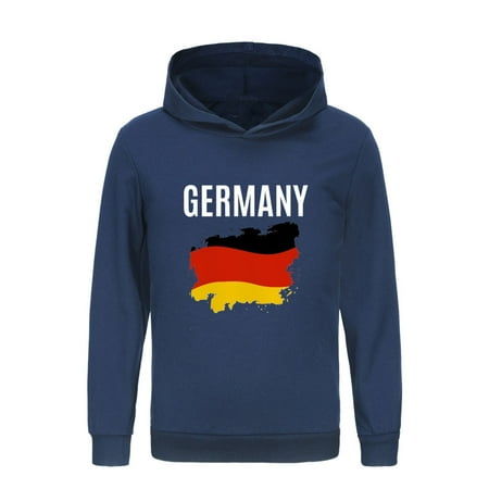 

TIREOW Boy s and Girl s Warm Hoodies German English Printing Boys and Girls with Long Sleeves and Hoodies Autumn and Winter Simple Daily Sweatshirts