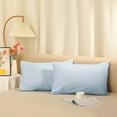 thumbnail image 6 of Unique Bargains Envelope Closure Cotton Durable Easy Care Pillowcases (2 Count) Light Blue Queen, 6 of 6