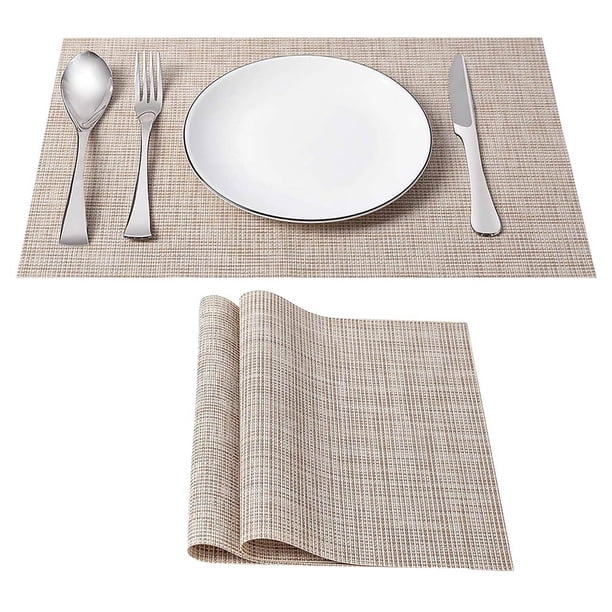 Mantel Individual De Protección Ambiental De 2/4/6 Uds, Almohadilla De Aislamiento De Alimentos De Pvc, Tapete De Mesa Simple Rectangular, Posavasos, Tapete Para Cuenco Speravity HA027167-03