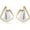 Fin Shaped, variant on Two Tone Studs Earrings Mixed Metal Earrings for Women Gold Plated Chunky Round Teardrop Earring Thick Trendy Modern Jewelry[e6141]