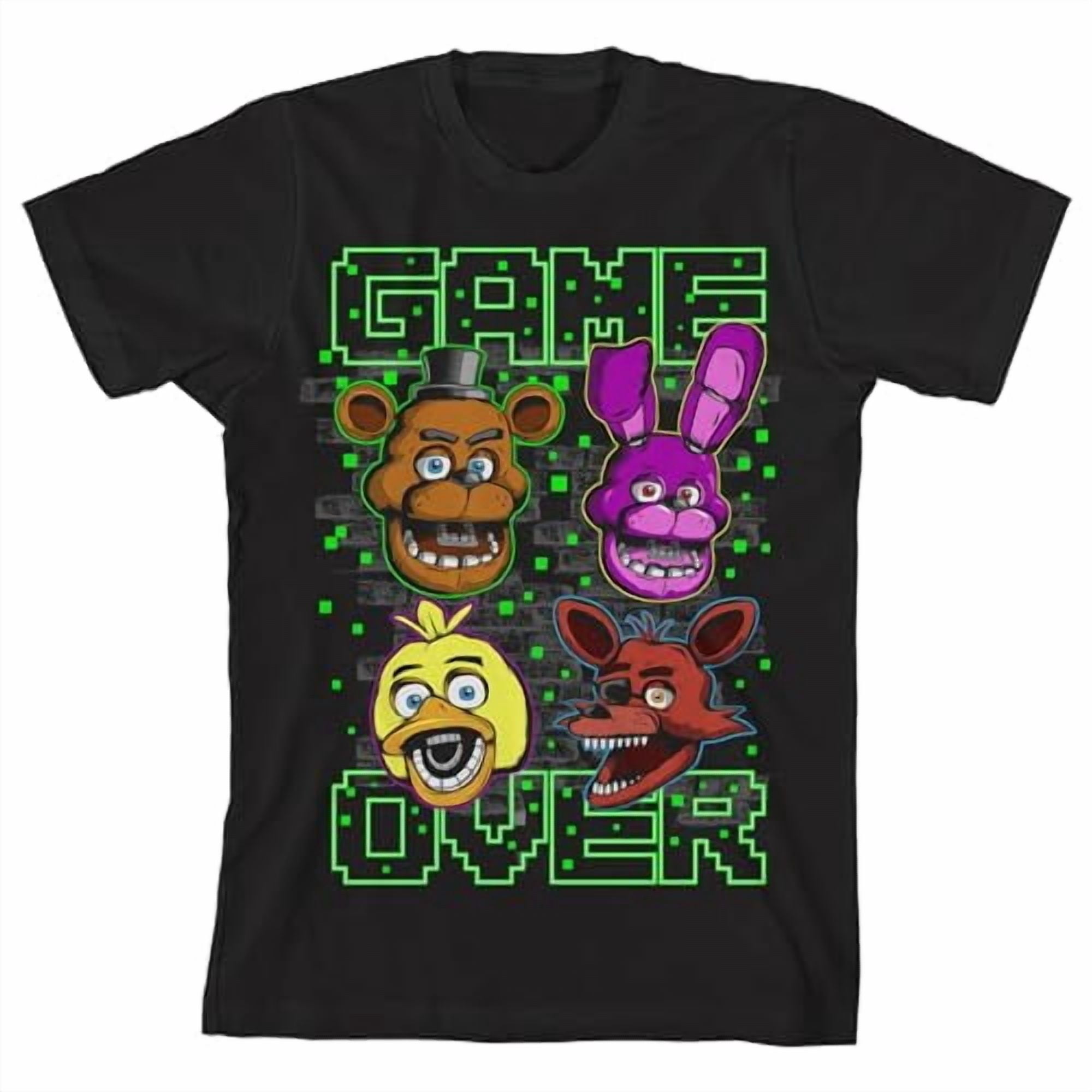 Five Nights at Freddy's Game Over Boy's Black Short Sleeve Tee-Small