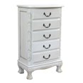 thumbnail image 4 of International Caravan Windsor 5 Drawer Carved Jewelry Armoire in White, 4 of 4