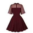 thumbnail image 4 of FYEGRE Elegant Gothic Lace Bridal Dress For Halloween Party Wedding With Bow Detailing Wine M, 4 of 8
