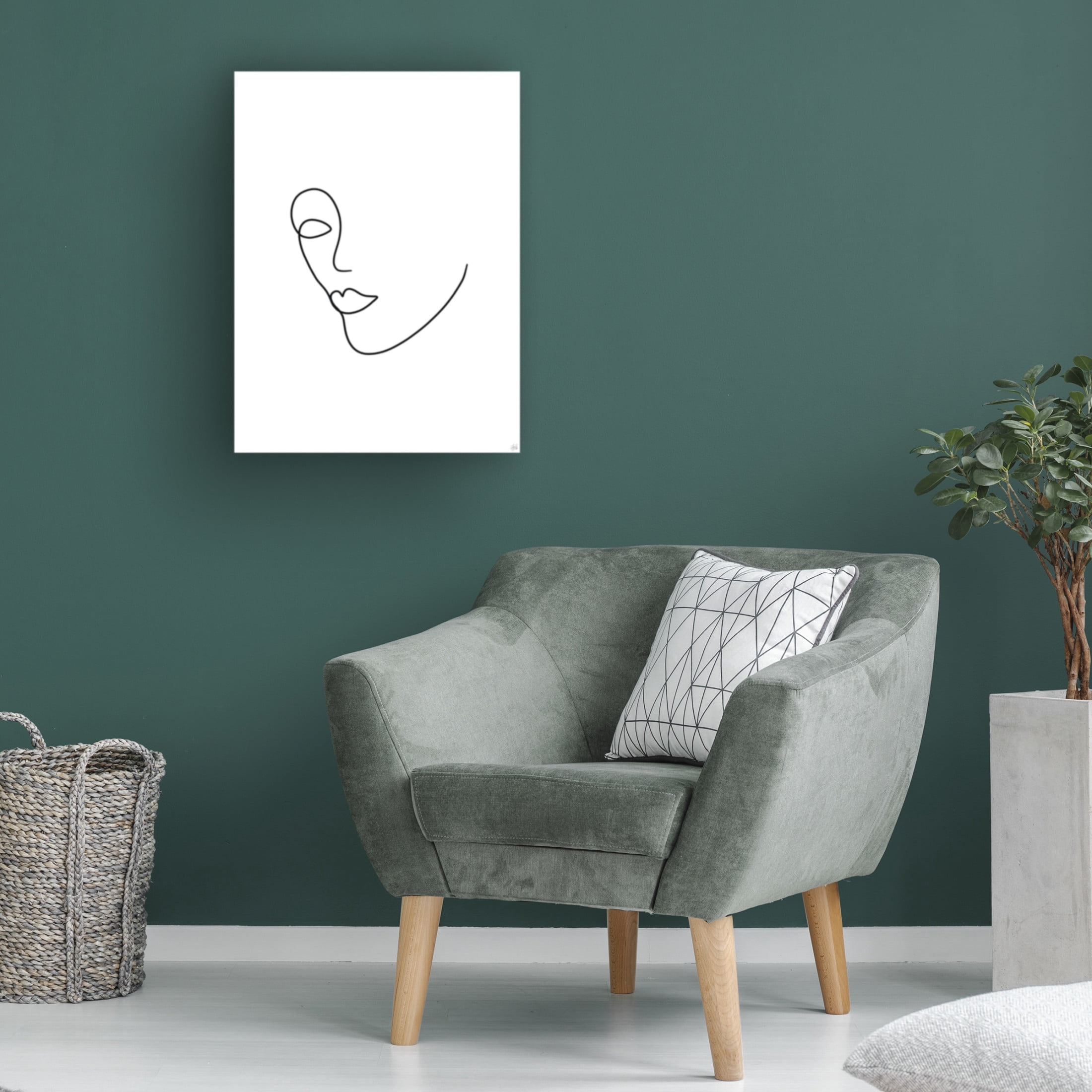Canvas Wall Art - Line and Brush 'Line Lady 2' Wall Art for Living Room, Bedroom, or Office Décor by Trademark Fine Art - 14 x 19 Inches