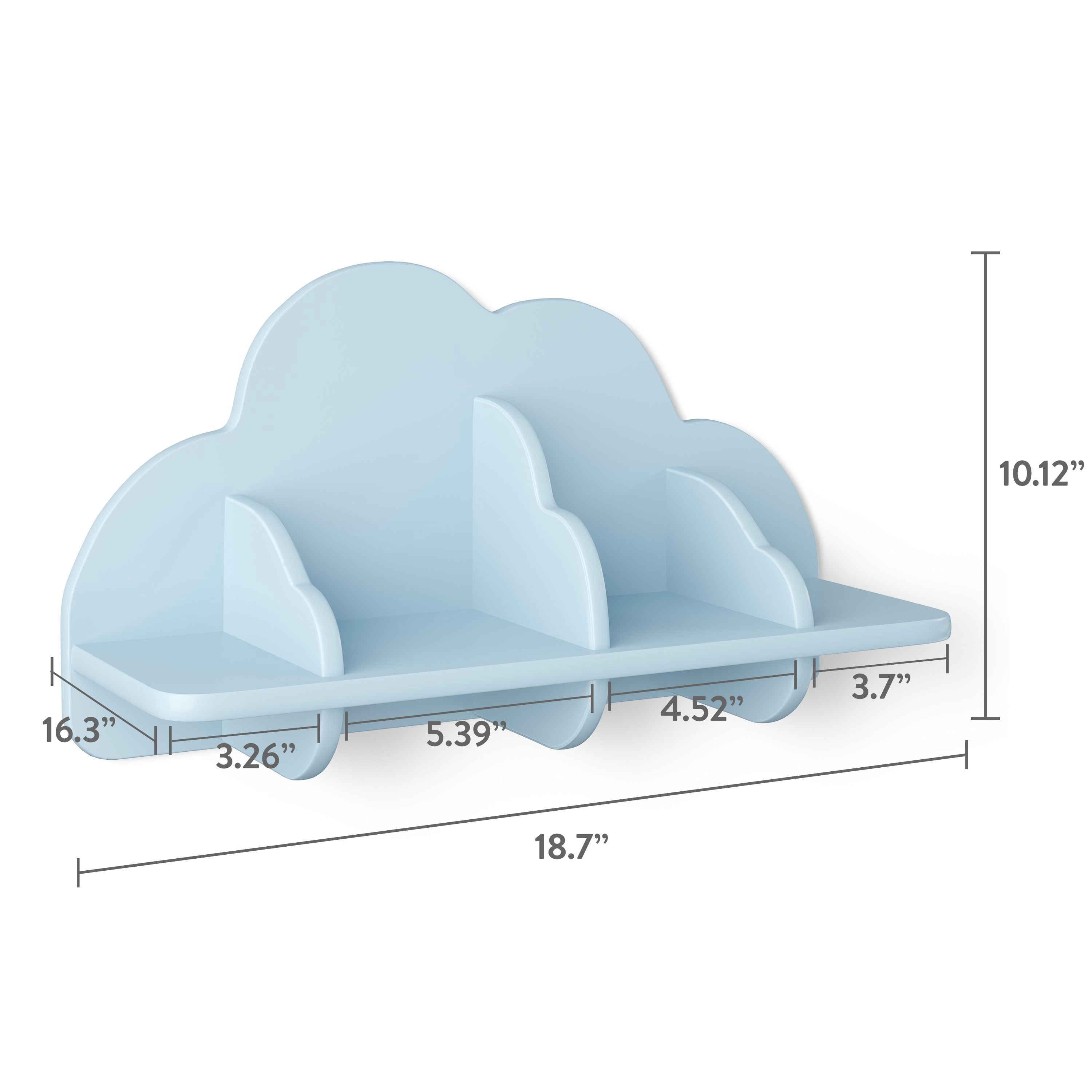Mainstays Kids Cloud Shaped Decorative Wall Shelf, Light Blue