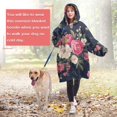 thumbnail image 4 of Wearable Oversized Blanket,Pioneer Flower Floral Print Pattern Wearable Blanket Hoodie for Adults,Cozy Hooded Blankets with Super Pockets,Super Warm Fuzzy Pullover for Women & Men, 4 of 6