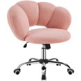 thumbnail image 1 of Silla de escritorio Yaheetech Boucle tapizada en forma de nube rosa, 1 of 9