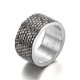 thumbnail image 1 of Anillos de acero de titanio Anillo de articulación femenina Diamante completo Joyería de anillo de 12 mm de ancho, 1 of 1