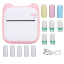 Mini Thermal Printer HD Clear 200dpi Printing BT Portable Printer for Students Photos Notes Pink