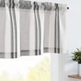thumbnail image 1 of Striped Valance Farmhouse Window Treatment Linen Textured Drapes for Small Windows Kitchen Living Room RV Vintage Valance 16 Inch Rod Pocket 1 Panel Taupe and Grey on Beige Stripe, 1 of 6