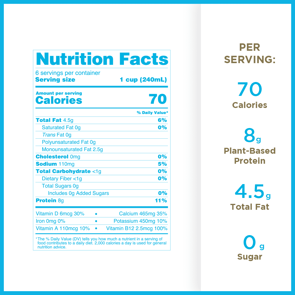 Ripple Plant-Based Milk, Original Unsweetened, Refrigerated, 48 fl oz Bottle – Vegan Dairy-Free Milk Alternative with Pea Protein for Cereal, Smoothies, and Everyday Use