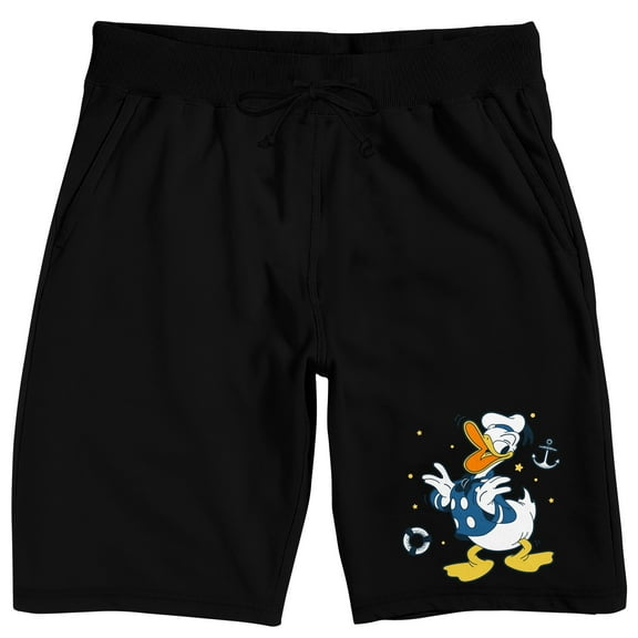 Disney Classic Characters Donald Duck on Black Adult Lounge Short-XL