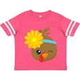 thumbnail image 3 of Inktastic Thanksgiving Turkey, Turkey With Sunflower Boys or Girls Toddler T-Shirt, 3 of 5
