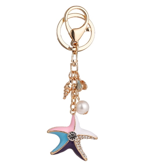 OUNONA Sea Star Key Pendant Bag Hanging Charm Sea Star Keychain Birthday Party Favor