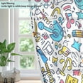 thumbnail image 4 of Yayeee Window Curtains Set of 2 for Living Room Light Filtering 63"x52", Doodle Pattern, 4 of 7