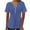 Navy, variant on yillto Women's Blouse V Neck Buttons Pleated Short Sleeve Tunic Tops Summer Solid Color Tshirts