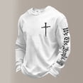 thumbnail image 2 of Mens 4th of July Shirt Christian Print Sweatshirts American Flag Long Sleeve Shirts Casual Crewneck Pullover Patriotic Outfits, 2 of 3