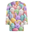 thumbnail image 6 of Easter Top for Women Bunny Eggs Printed 3/4 Sleeve Tops Crewneck Trendy Casual T-Shirts Family Gifts Soft Loose Fit Tunic Tops, #01 Pink, L, 6 of 7