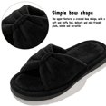 thumbnail image 4 of Knivor Open Toe Bow House Slippers for Women Soft Coral Fleece Non Slip Flat Indoor Slide Slippers for Bedroom Lounge, 4 of 9