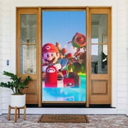 Mario Movie Adventure Door Cover Decorated Banner Tapestry Home Decoration Holiday Party Supplies Door Banner Porch Sign Banner 72.8 x 35.4 Inch
