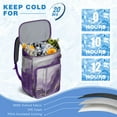 thumbnail image 6 of Travel Cooler Bag - Purple and Gold Marble Texture Camping Beer Cooler Backpack with Bottle Opener- Waterproof Insulated Picnic Backpacks - Cooler Bag for Beach, 6 of 6