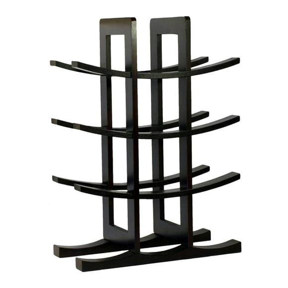 Wooden Red Wine Bottle Rack Wooden Wine Rack Adornment Bamboo Red Wine Rack Household Wine Bottle Storage Rack (Black)